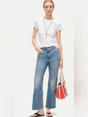 J. Crew Charley Kick Out Light Blue High-Rise Cropped  Jeans -26